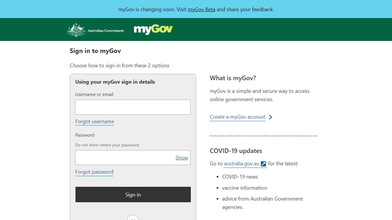 Sign-in - myGov