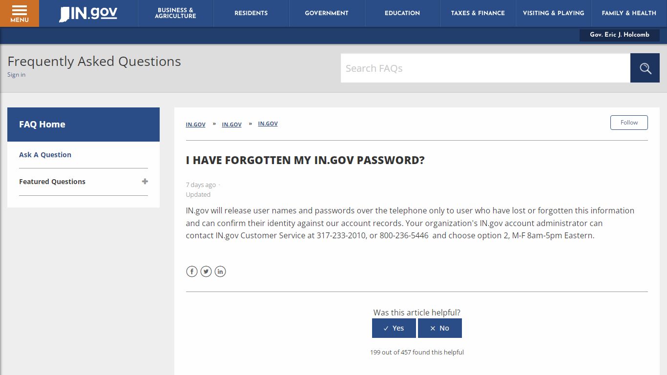 I have forgotten my IN.gov password? – IN.gov